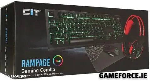 CiT Rampage RGB Gaming Keyboard, Mouse, Headset & Mouse Pad Combo Set - Custom Gaming Desktop Setup