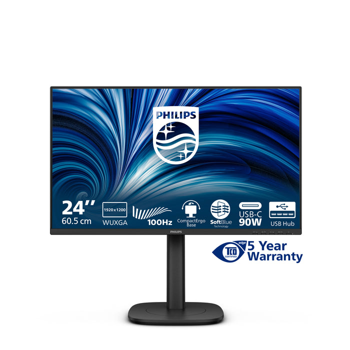 Philips 3000 series 24B2U3301D/00 computer monitor 61.2 cm (24.1") 1920 x 1200 pixels WUXGA LCD Black