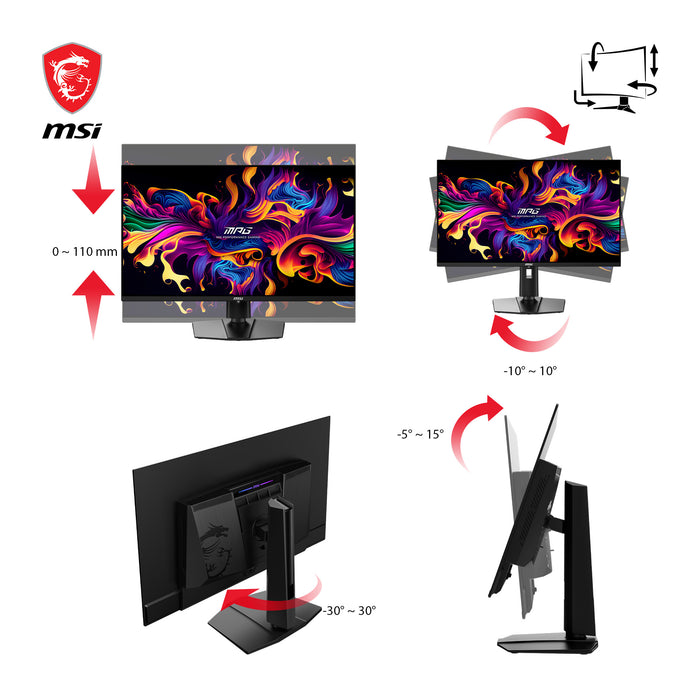 MSI MPG 321URXDE QD-OLED computer monitor 80 cm (31.5") 3840 x 2160 pixels 4K Ultra HD Black