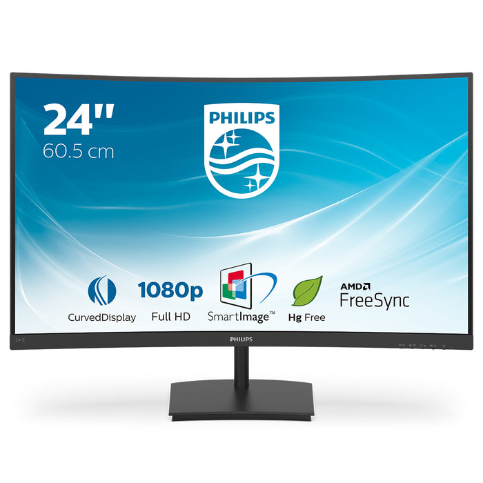 Philips E Line 241E1SC/00 computer monitor 59.9 cm (23.6") 1920 x 1080 pixels Full HD LED Black