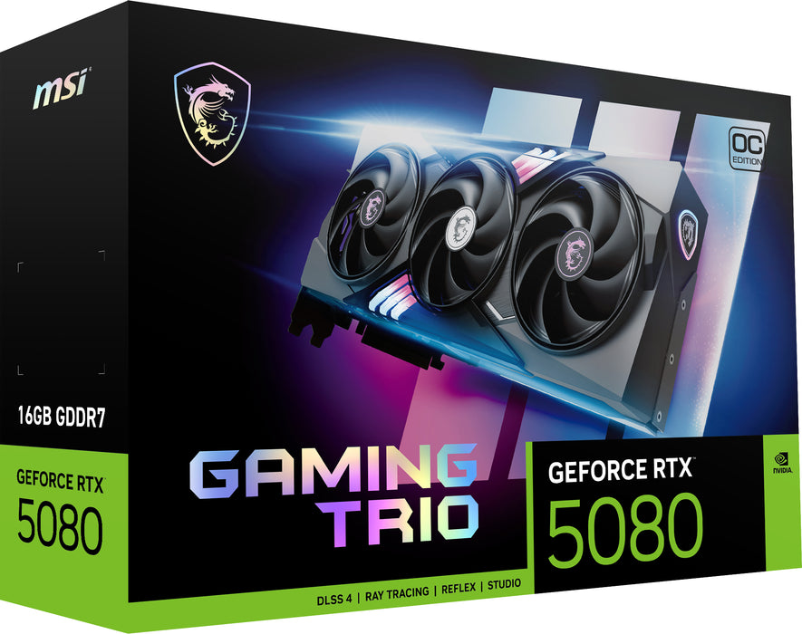 MSI GAMING GEFORCE RTX 5080 16G TRIO OC graphics card