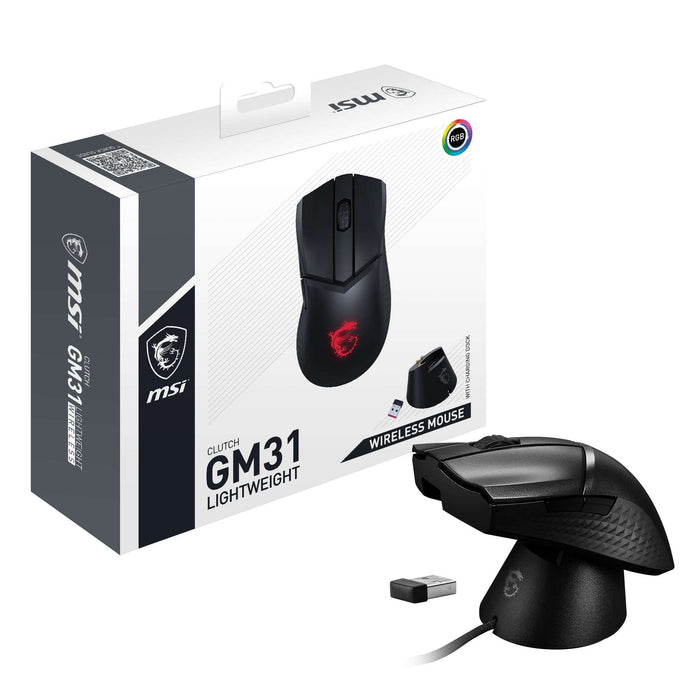 MSI CLUTCH GM31 LIGHTWEIGHT WIRELESS mouse Gaming Right-hand RF Wireless Optical 12000 DPI GAMEFORCE.IE - Custom Gaming PCs - Gameforce.ie Customer Reviews