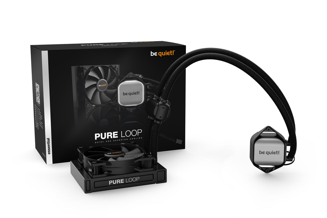 be quiet! Pure Loop 120mm All In One CPU Water Cooling, 1 X 120mm PWM Fan, For Intel Socket: 1200 / 2066 / 115X / 2011(-3) square ILM; For AMD Socket: AMD: AM4 / AM3(+)