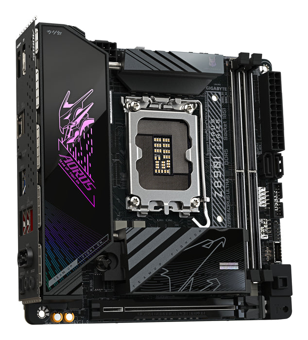 GIGABYTE Z890I AORUS ULTRA Motherboard - Supports Intel Core Ultra (Series 2) CPUs, 8+1+2 phases VRM, up to 8800MHz DDR5 (OC), 1xPCIe 5.0 + 1xPCIe 4.0, Wi-Fi 7, 2.5GbE LAN, Thunderbolt 4