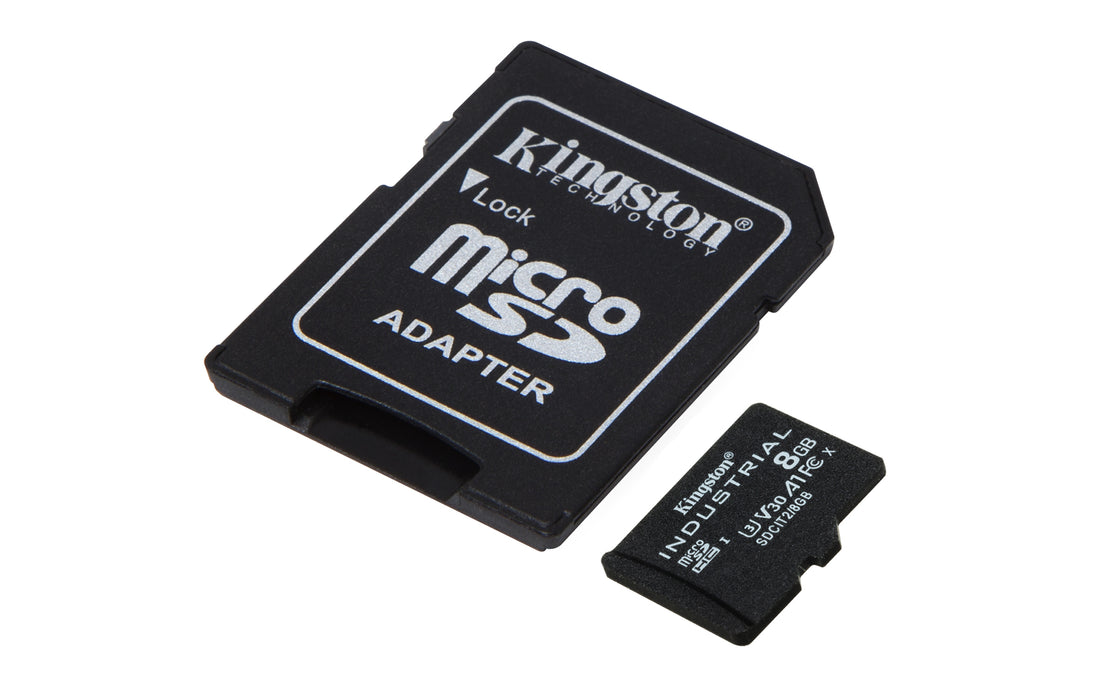 Kingston Technology 8GB microSDHC Industrial C10 A1 pSLC Card + SD Adapter